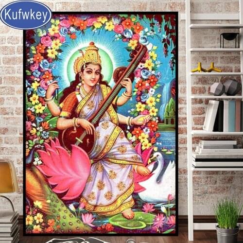 Diy 5D Diamond Embroidery Sale Religion Lord Lakshmi Full Square Diamond Painting Mosaic Cross Stitch Rhinestones Paint Pictures