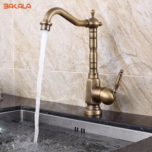 Free shipping BAKALA kitchen faucet antique Brass Mixer Tap Single Handle GZ-8105
