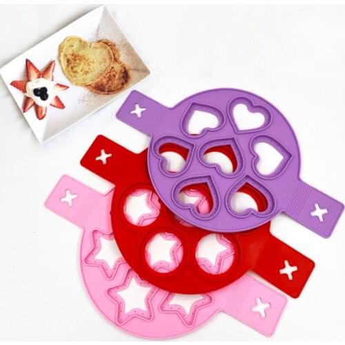 Pancake Fipper Silicone Multi-Function Egg Fire Omelette Pan Cake Mold Dispenser Shaper Baking Mould DIY Porous Pancake Maker