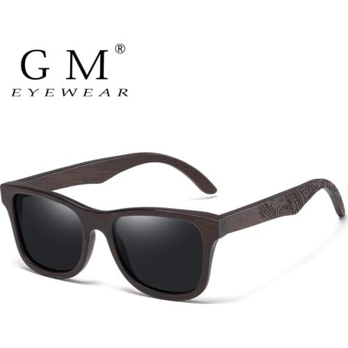 GM Brand Design Luxury Bamboo Sunglasses Women Original Brown Wooden Handmade Sun Glasses Man Dropshipping S1610BN