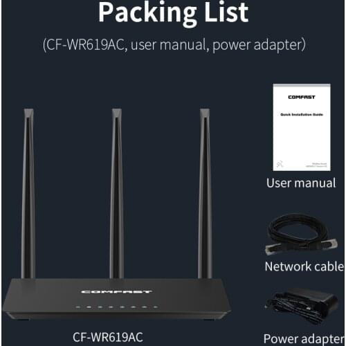 COMFAST WiFi Router1200Mbps Wireless home Comfast wr619ac 1200m home dual band Gigabit router coverage project wireless router