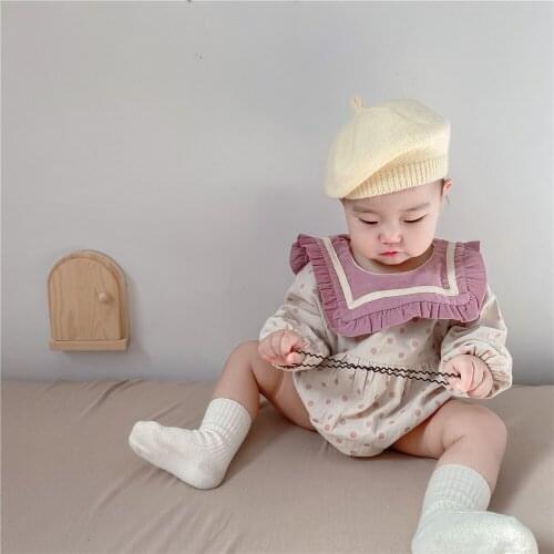 Baby Girls Romper Clothes Polka Dot Toddler Romper Princess Newborn Baby Jumpsuit Corduroy Infant Girls Onesie Clothes 0-2Y