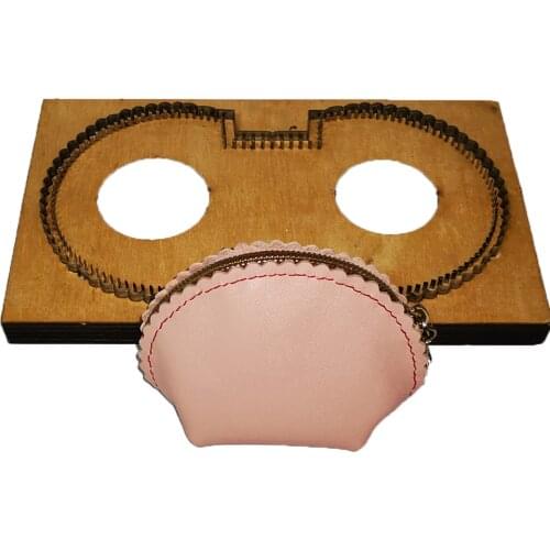 Designer leather craft template cutter shell shape floral edge zipper coin bag die cutter knife mould hand punch tool set 110x75