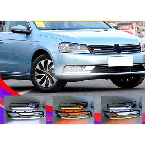 Osmrk led daytime running light with yellow turn signal for volkswagen passat b7 2012-16