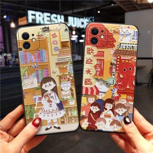 Elegant Phone Case for Samsung S10e S8 9 10 20 21 Ultra Plus Note8 9 10 20 Ultra Soft Back Covers Girl Bookstore Phone Cases