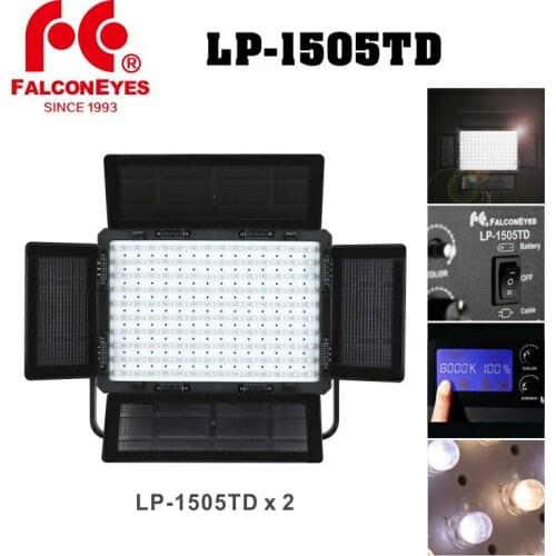 Falcon Eyes 2x LP-1505TD 72W Dimmable LED Panel Photo Video Light Panel 150pcs Studio Photography LED Continuous Light