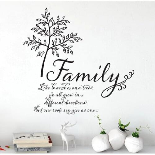 Wall Stickers Family Like Branches On A Tree Quotes Poster Removable Vinyl Bedroom Livingroom Decals Decoration Murals RU2461