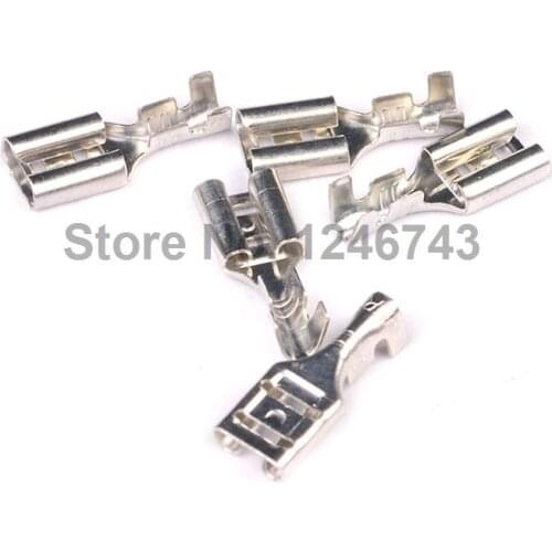 50PCS Quality 4.8mm Female Uninsulated Spade Crimp Connector Terminal Block