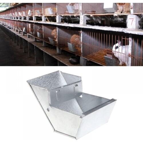 Rabbit Hutch Trough Feeder Drinker Food Bowl Equipment Tool For Farming Animals Double-layer Fixed Large-capacity Food Container