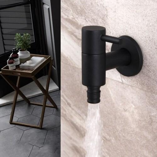 Copper Gold Matte Black Wall Mounted Washing Machine Tap Mop Pool Tap Garden Outdoor Bathroom Water Faucet Kitchen Water Saving