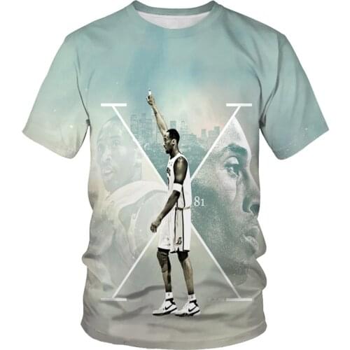 Fashion round neck sports t-shirt basketball star print short-sleeved t-shirt mens casual t-shirt mens clothing t-shirt for me