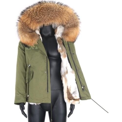 2021 Men Short Parka 7XL Winter Jacket Natural Raccoon Fur Collar Hood Thick Warm Real Fox Fur Outerwear Streetwear Coat