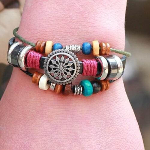 CIBOCIBO Beaded Bracelet Men Vintage Luxury Leather Bracelet Men Braided Retro Simple Men Gifts Wristband Pulsera Hombre 2021