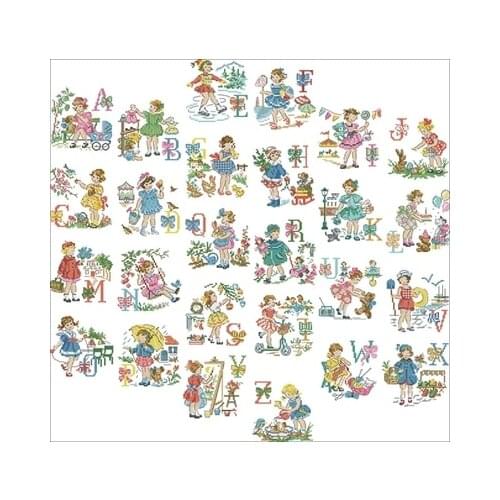 LBP-Summer Girl Letter Needlework,For Embroidery,DIY 14CT Unprinted Arts Cross stitch kits Set Cross-Stitching Home Decor