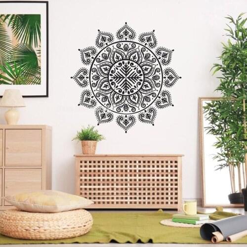 Mandala Wall Decal Mandala Lotus Flower Vinyl Sticker Indian Decor Yoga Buddha Mural Meditation Room Decor Spiritual Gift LL764