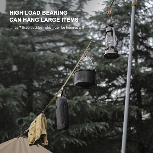 Nylon Tent Wind Rope Multi-use Outdoor Camping Tarp Canopy Fixing Extension Rope with Buckle Hooks Tent Accessories