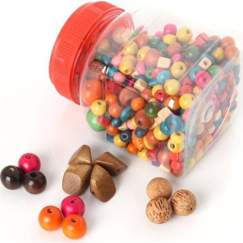 New Fashion 200g Wooden Beads Mixed Loose Spacer Beads For DIY Bracelet Accessories Jewelry Making Gifts Handcraft