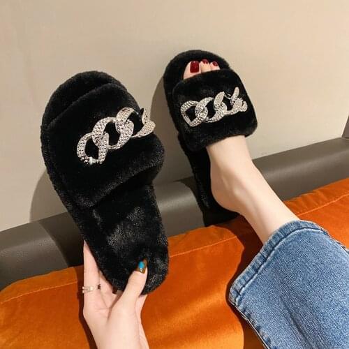 2021 spring new couple home floor cotton slippers home non-slip fur slippers ladies plus size slippers