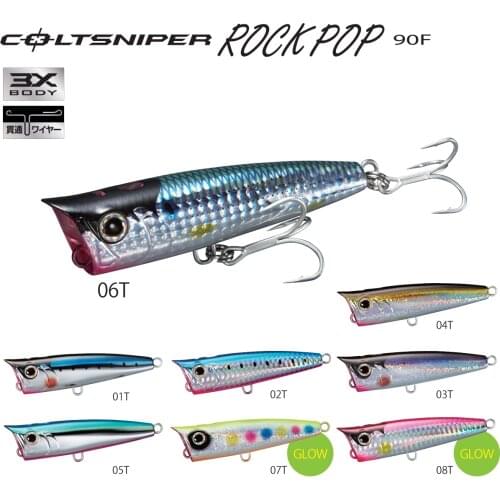New Shimano Coltsniper ROCKPOP 90F Popper Lure 23g 90mm Topwater Bubbles Wobbler Inshore Offshore Isca Artificial Hard Lurebaits