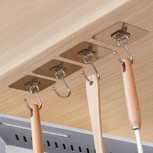 Extra Large Stainless Steel Hook Bathroom Universal Waterproof Sticky Hook For Hanging Coat Hooks On The Wall Behind The Door