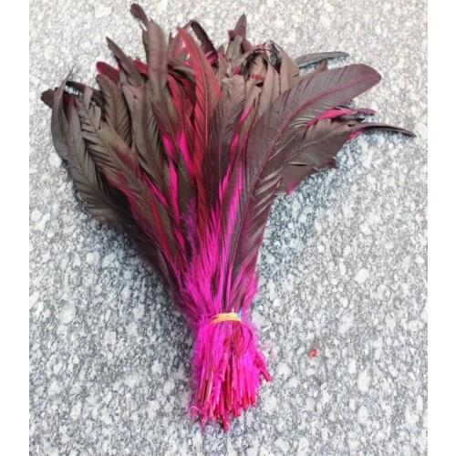 Wholesale 100 PCS Mei red natural rooster tail 30-35 cm / 12 to 14 inches