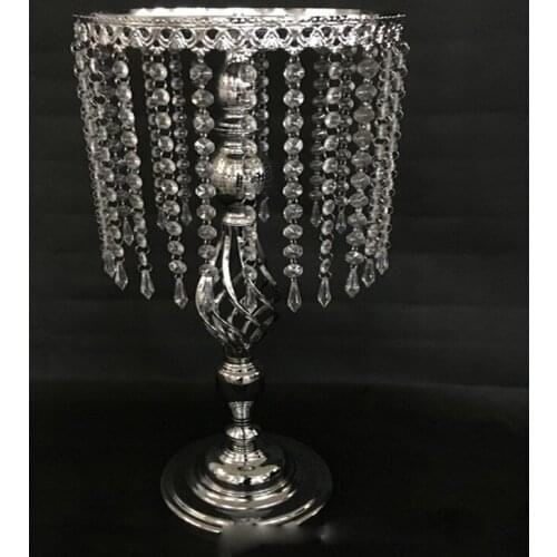 Silver Gold Color Candle Holder Table Centerpiece Vase Stand Crystal Candlestick Wedding Decoration 50XX041