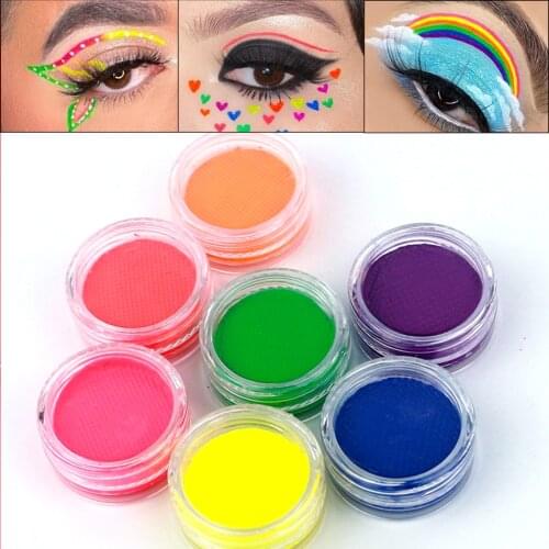 UV Neon Glow Face Painting GRAPHIC LIner Makeup Fluorescent Water Activated Eyeliner 3g 7pcs/lot