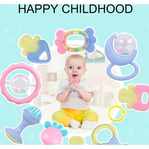 Baby Rattle Toys 0-12 Months Jingle Shaking Bell Infant Toys For Newborns Baby Rattles Teether Grip Handbell Toddler Toys