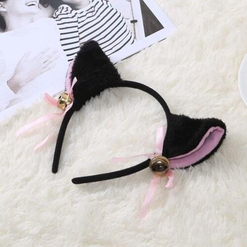 Fashion Women Girls Hair Accessories Cat Ear With Bell Hair Headband Cosplay Party Headband Gift Hair Accessory Headwear