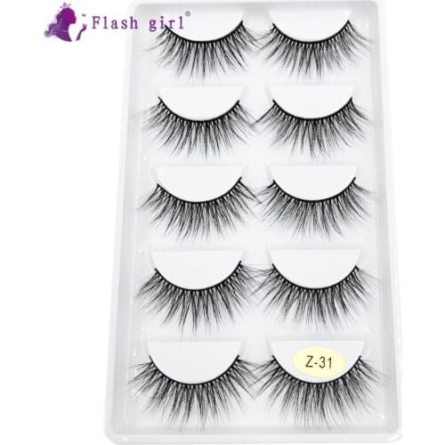 Flash Girl 3D Mink Multi-Pack Fake Eyelash 5 Pairs Makeup Wholesale False Eyelashes Manufacturers