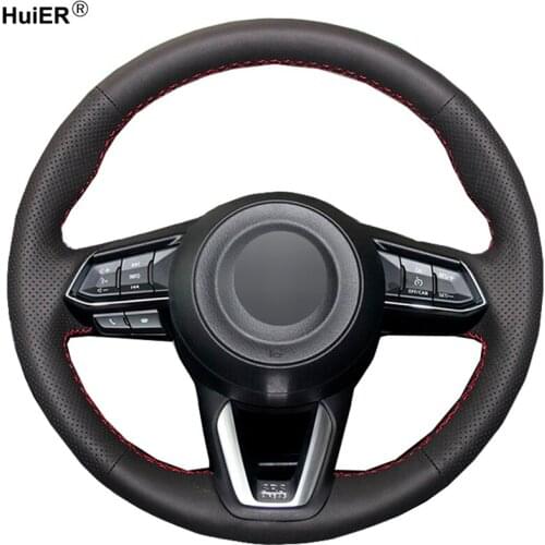 Hand Sewing Car Steering Wheel Cover Microfiber For Mazda 3 Axela 2017 2018 2019 For Mazda 6 Atenza 2017 - 2019 CX-3 CX-9 CX-5