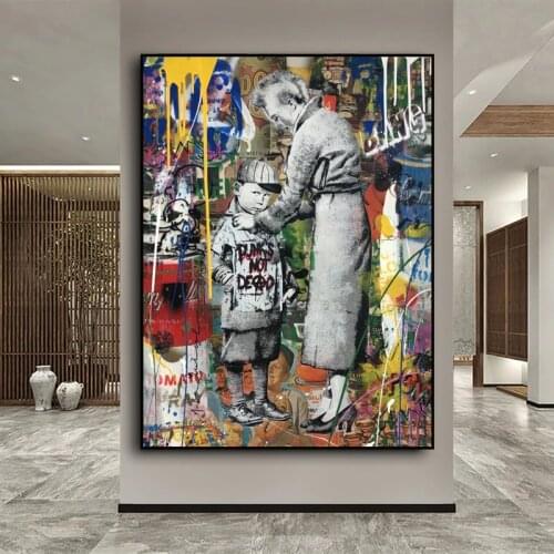 Modern Wall Cuadros Boys Mom Pop Street Art Banksy Graffiti Canvas Painting Wall Art Posters Prints Wall Pictures Home Decor