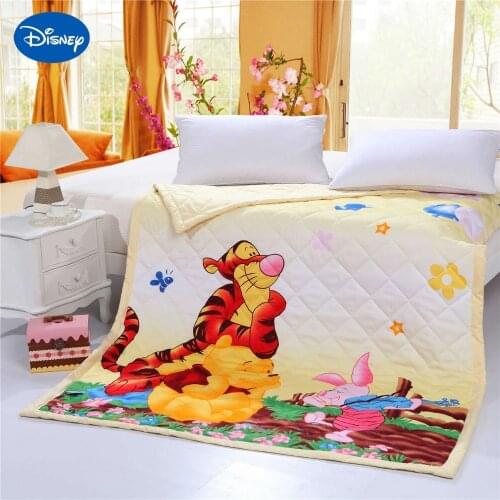 Winnie the Pooh Tigger Quilts Comforter Single Twin Full Queen Bedspread Cotton Fabric Woven 3D Beige Disney Cartoon Boys Summer