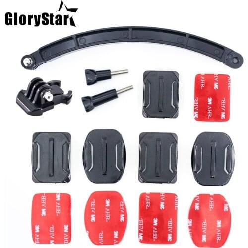 Helmet Extension Arm Monopod Mount For GoPro Session Go pro Hero 9765 4 3 Xiaomi Yi 4K Sjcam Sj4000 Sport Camera Accessories Kit