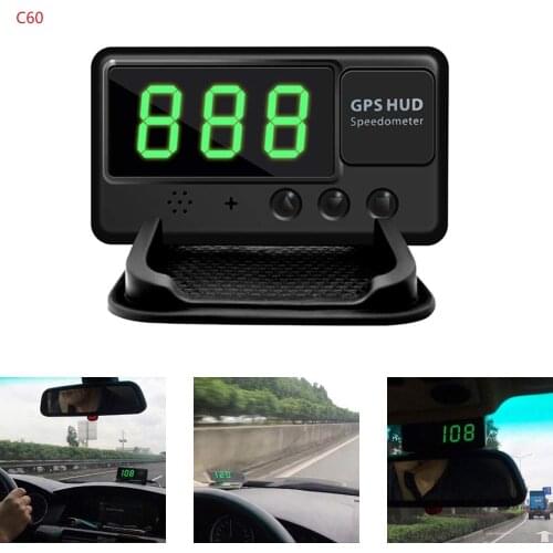 Universal Car HUD GPS Speedometer Odometer Mileage Digital Speed Display MPH Over Speed Alarm Clock for All Vehicles Simple