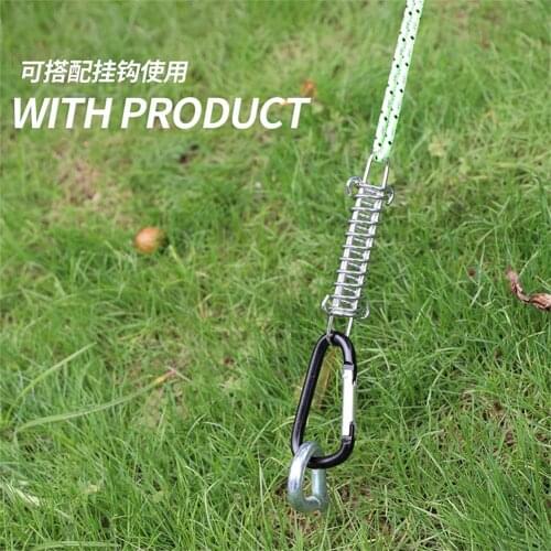 High Strength Camping Tent Spring Buckle High Elasticity Strength Stainless Steel Rope Tensioner Fixed Hook Buckle Beach Camping