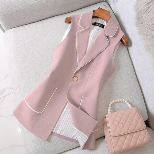 2021 Autumn Fashion Jacket Plus Size Solid Color Womens New Suit Vest OL Blazer Slim Thin Elegant Temperament Women Clothing