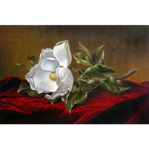 Famous Flower Painting for Kitchen Oil Canvas Art Magnolia Grandiflora, 1895 by Martin Johnson Heade Painting High Quality