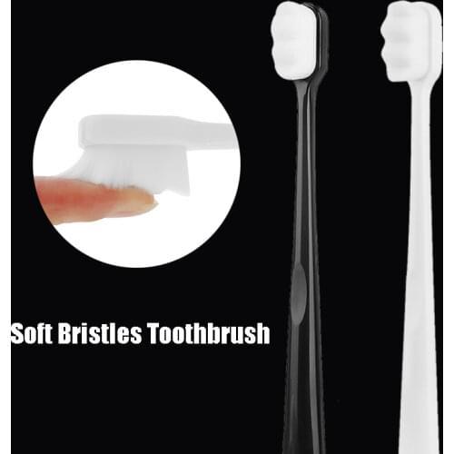 Black White Ultra-fine Toothbrush 10000 Soft Bristles Fiber Tooth Brush Health Oral Care Portable Travel Eco Friendly Teethbrush