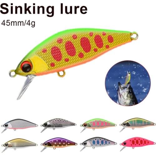 1Pcs 45mm Sinking Wobblers Fishing Lures Two Hook Fishing Bait Mini Swimbait Soft Artificial Lures for Perch Fishing Tackle