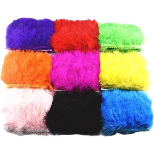 1yards Fluffy Turkey Feathers Fringe Trims DIY Pluma Crafts Ribbons for Needlework Skirt Dress Wedding Partys Decoration Plumes