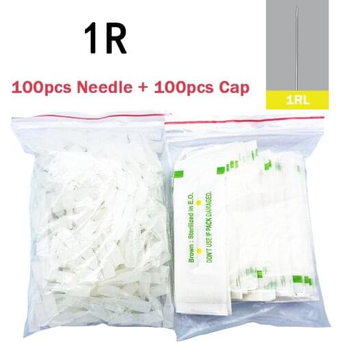 100p 1R 3R 5R 5F 7F PMU Needles + Needle Tips Professional Sterilized Tattoo Needle for Eyebrow Permanent Makeup Machine Tattoo
