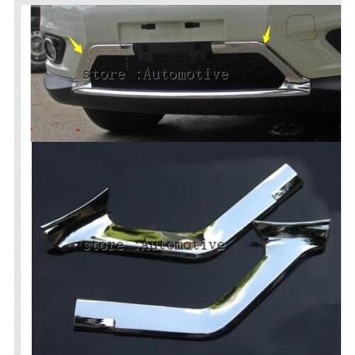 2pcs/set ABS Chrome Front Grille Grill Cover Trim 2014 2015 2016 for Nissan X-Trail X Trail Rogue T32 Car Styling Accessories