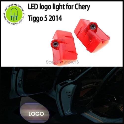 2PC X dahosun Ghost Shadow Light for Chery Tiggo 5 2011-2018 Car Door Stepping Light Laser Projector logo light
