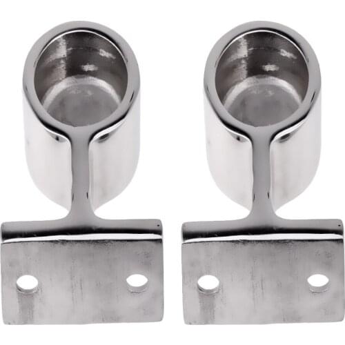 2x Stainless Steel Boat Hand Rail Fitting 1" After Stanchion Marine Hardware