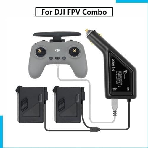 3 in 1 Car Charger for DJI FPV Combo Drone Battery Remote Controller Charger Portable Fast Outdoor Travel Charging Accessories