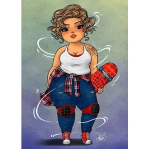 5D DIY Diamond Painting Fat Sexy Woman Full Drill Embroidery Cross Stitch Mosaic Craft Kit Home Decor Christmas Gift