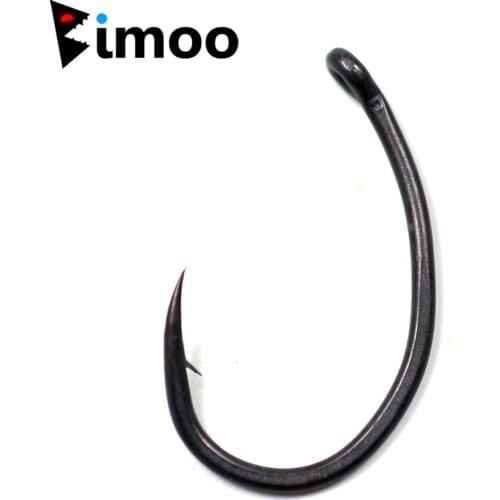 Bimoo 100pcs Coating Carp Hooks Yn High Carbon Steel Matt Black with Barb Size 2 4 6 8 10 Europe Japan Carp Fishing Hook