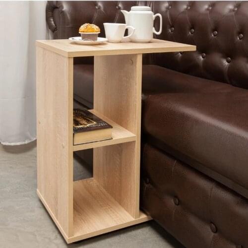 Side End Table for Sofa, Living Room Couch Table Snack Table That Slide Under for Small Spaces