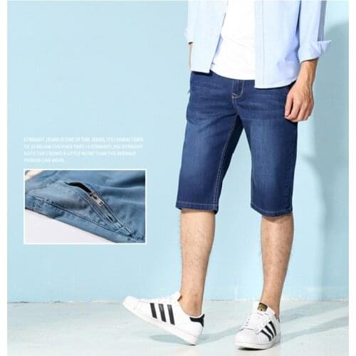 Brand Stretch Jeans Shorts Men Casual Short Pants Bermuda Masculina Cotton Spandex Washed Denim Shorts Male Summer Oversized